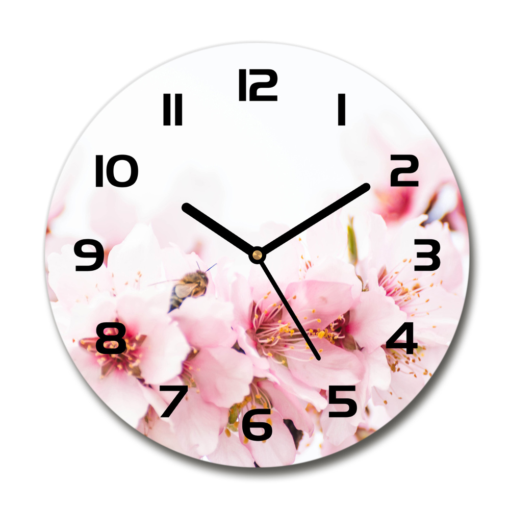 Horloge ronde murale Fleurs de cerisier