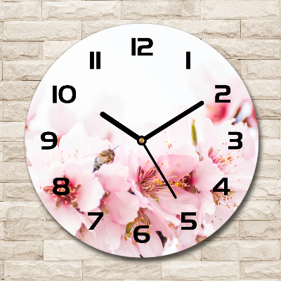 Horloge ronde murale Fleurs de cerisier