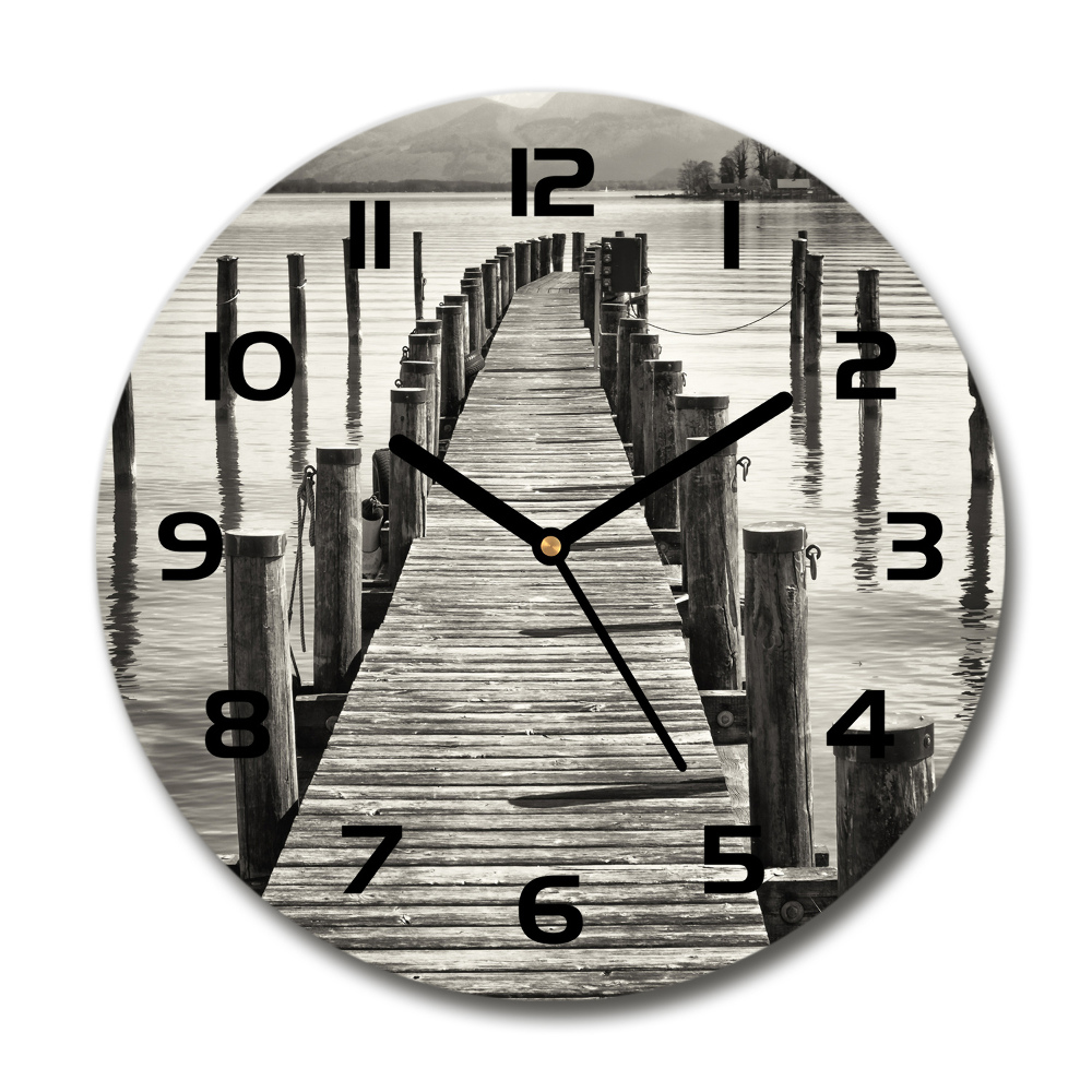 Horloge ronde Jetée en bois lac