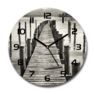 Horloge ronde Jetée en bois lac