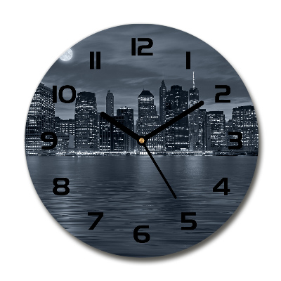 Horloge ronde New York de nuit