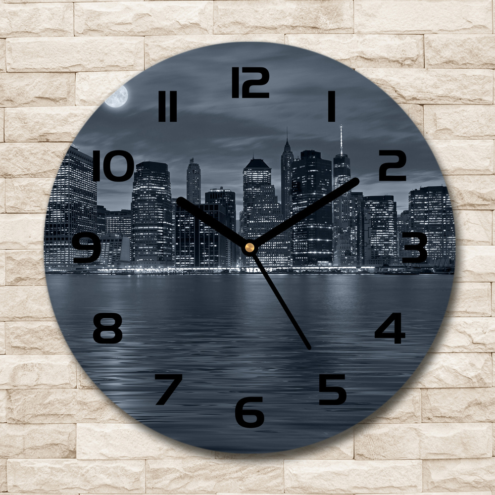 Horloge ronde New York de nuit