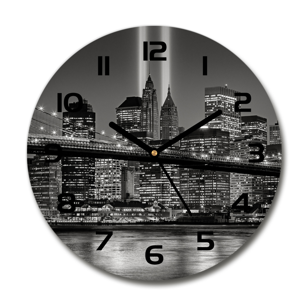 Horloge en verre ronde Manhattan gratte-ciel