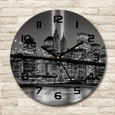 Horloge en verre ronde Manhattan gratte-ciel