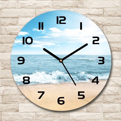 Horloge en verre ronde Plage