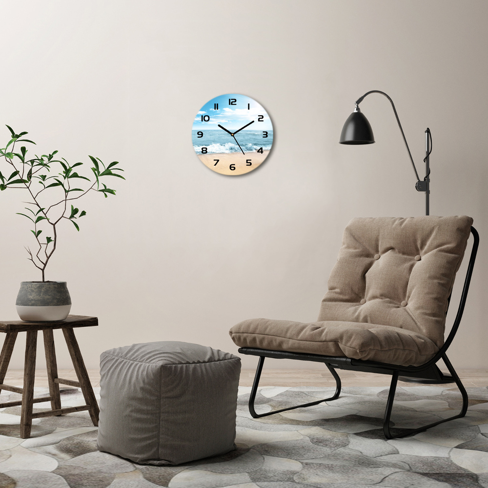 Horloge en verre ronde Plage