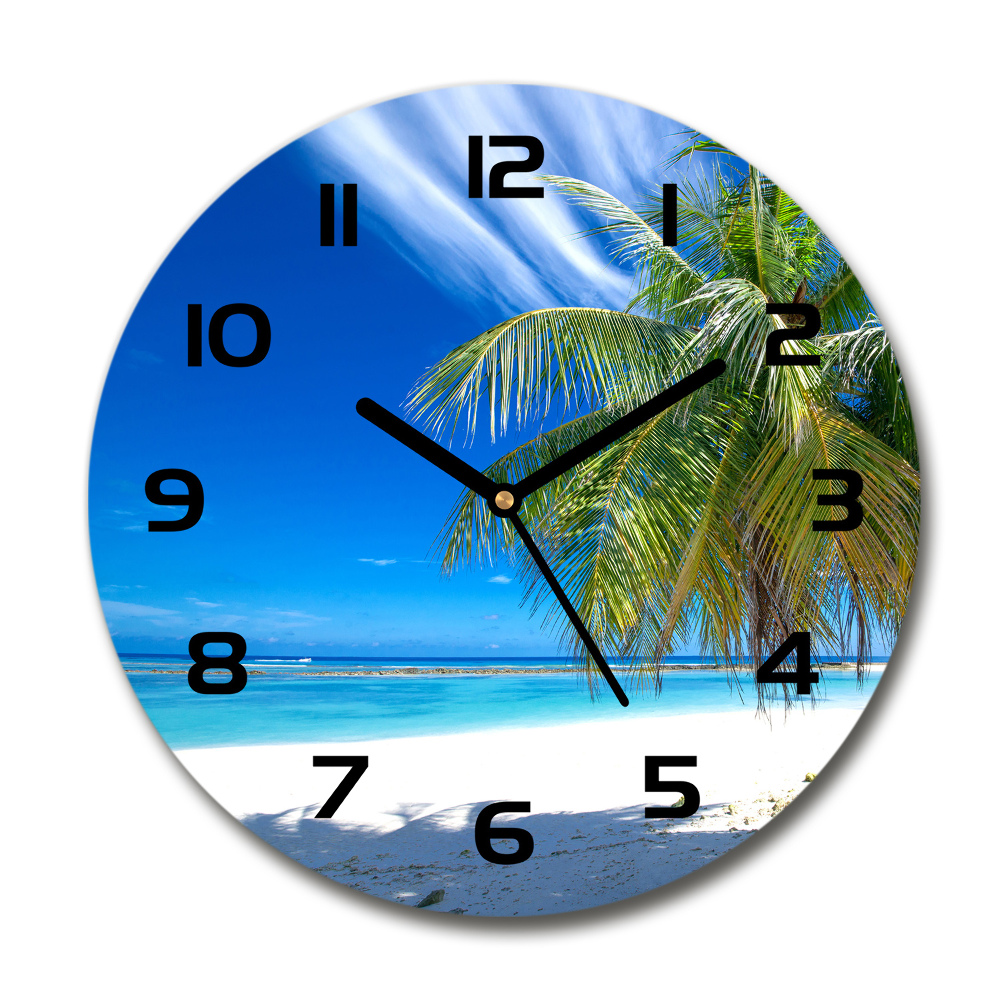 Horloge ronde murale Plage tropicale