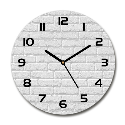 Horloge ronde Mur de briques blanches