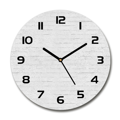 Horloge ronde Briques blanches mur