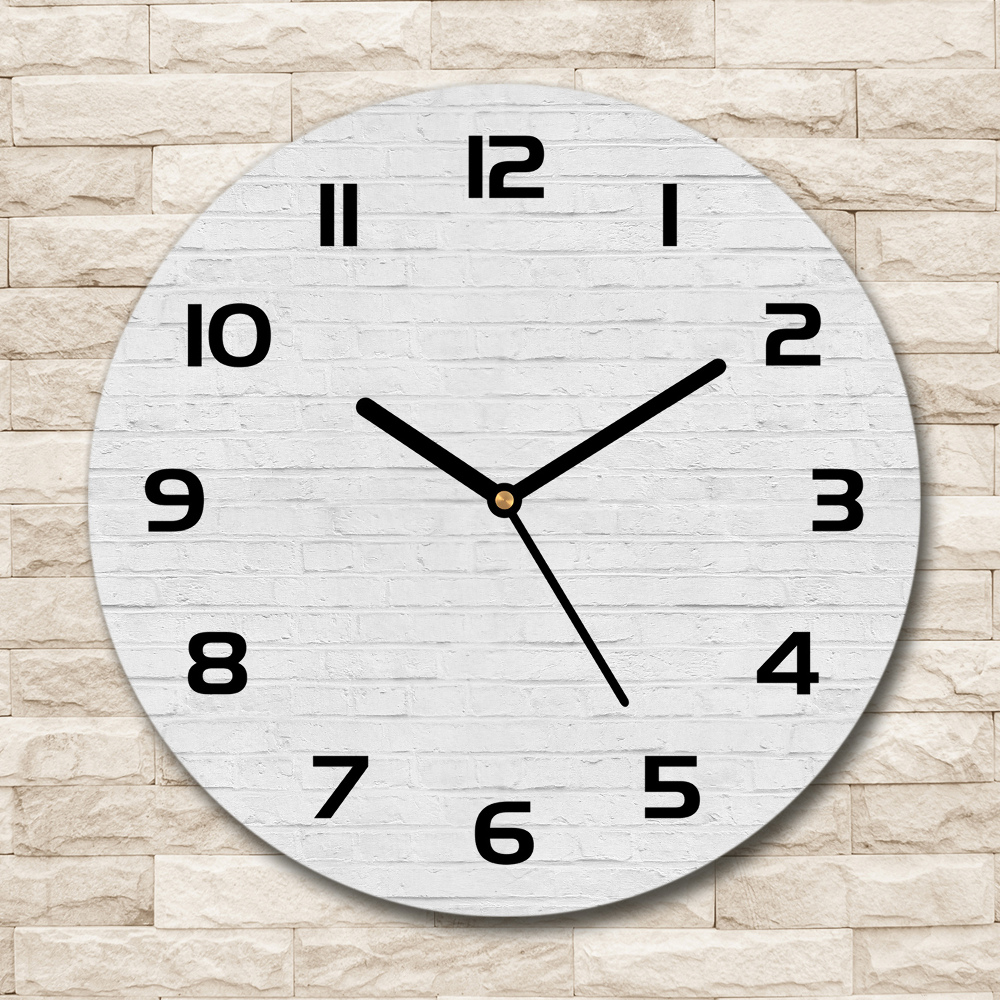 Horloge ronde Briques blanches mur