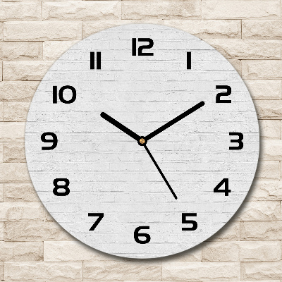 Horloge ronde Briques blanches mur