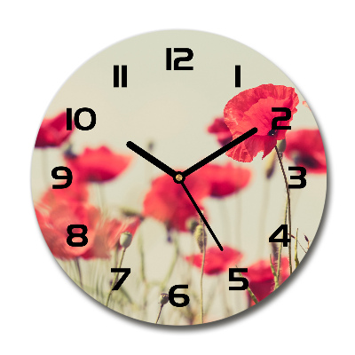 Horloge ronde murale Coquelicots des champs