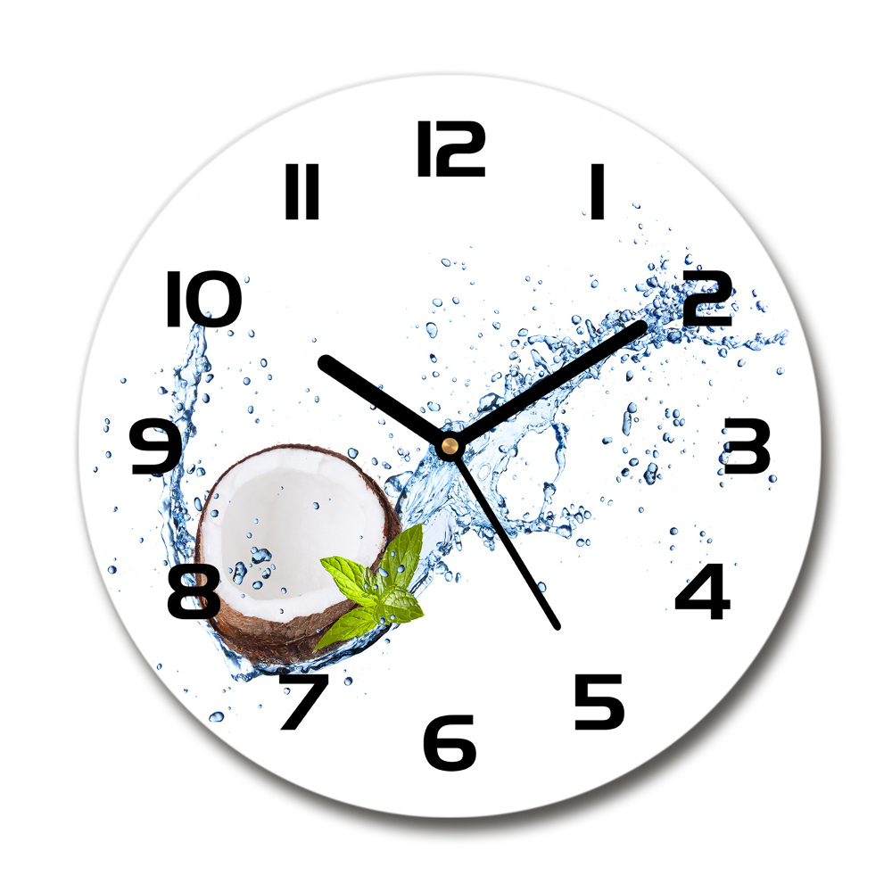 Horloge ronde murale Noix de coco et eau