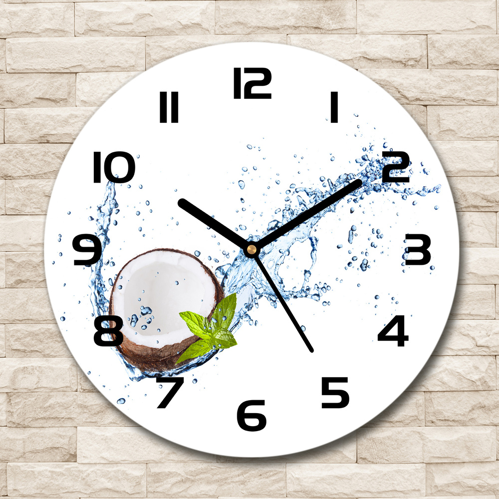 Horloge ronde murale Noix de coco et eau