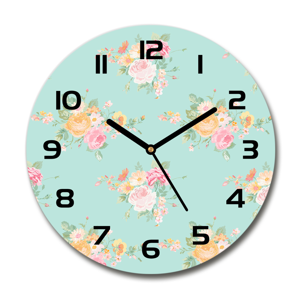 Horloge ronde Motif floral