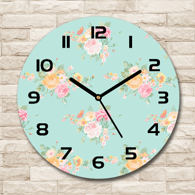 Horloge ronde Motif floral