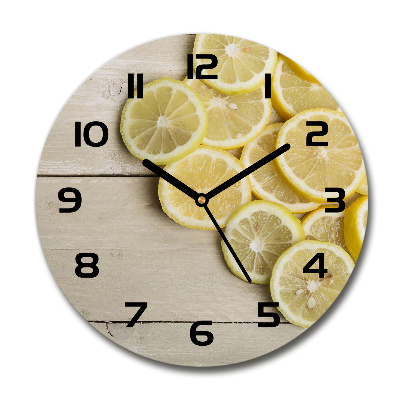 Pendule murale ronde Citrons en bois