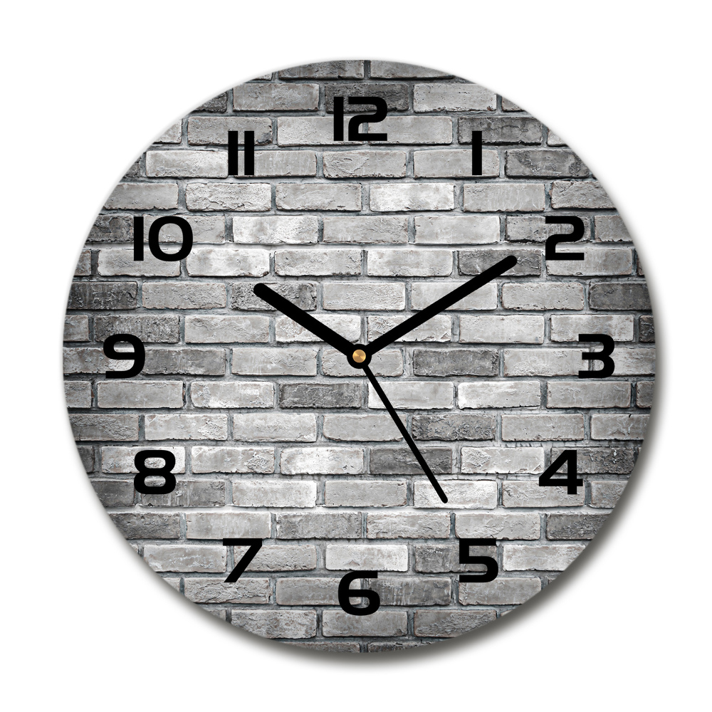 Horloge ronde Briques mur blanc