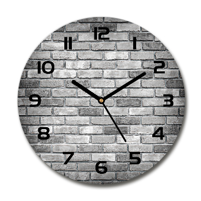 Horloge ronde Briques mur blanc