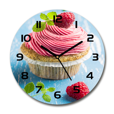 Horloge ronde Muffin aux framboises