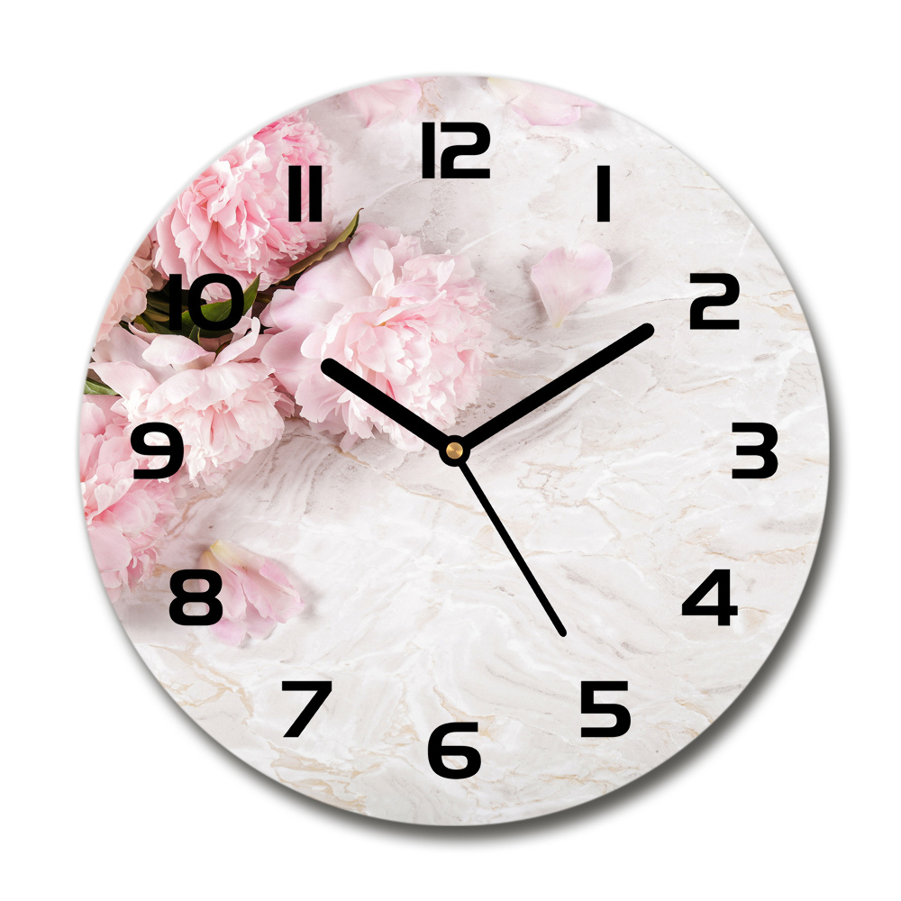 Horloge ronde murale Pivoines