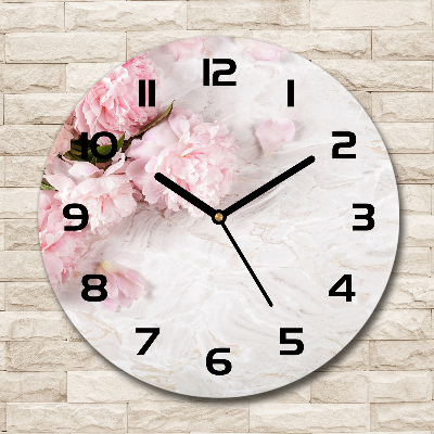 Horloge ronde murale Pivoines