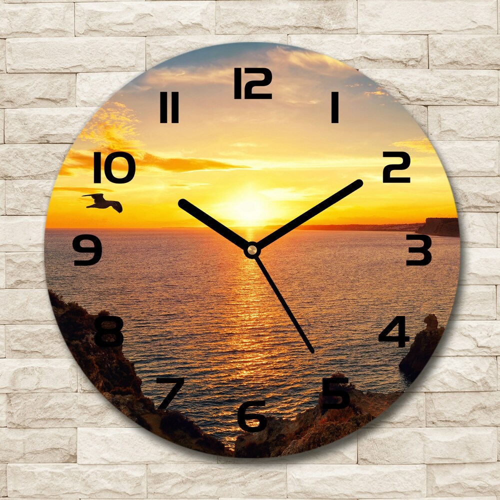 Horloge ronde Mer couchante