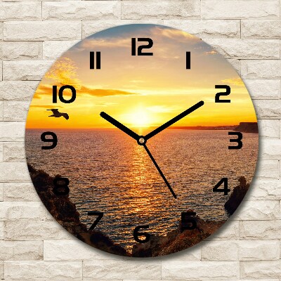 Horloge ronde Mer couchante