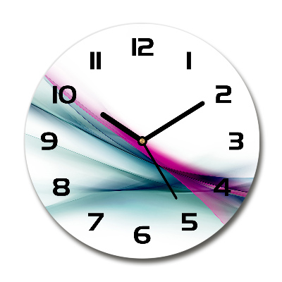 Horloge ronde en verre Vagues abstraites