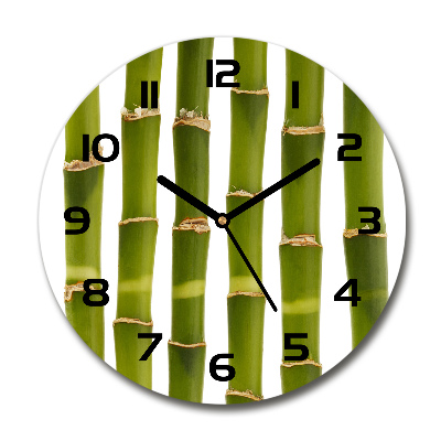 Horloge en verre ronde Bambou