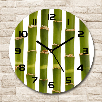 Horloge en verre ronde Bambou