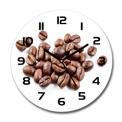 Horloge en verre ronde Une poignée de grains de café