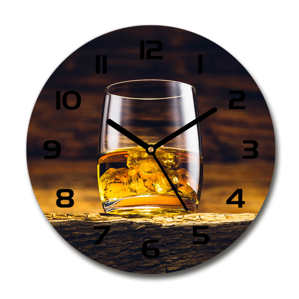 Horloge ronde Bourbon dans un verre