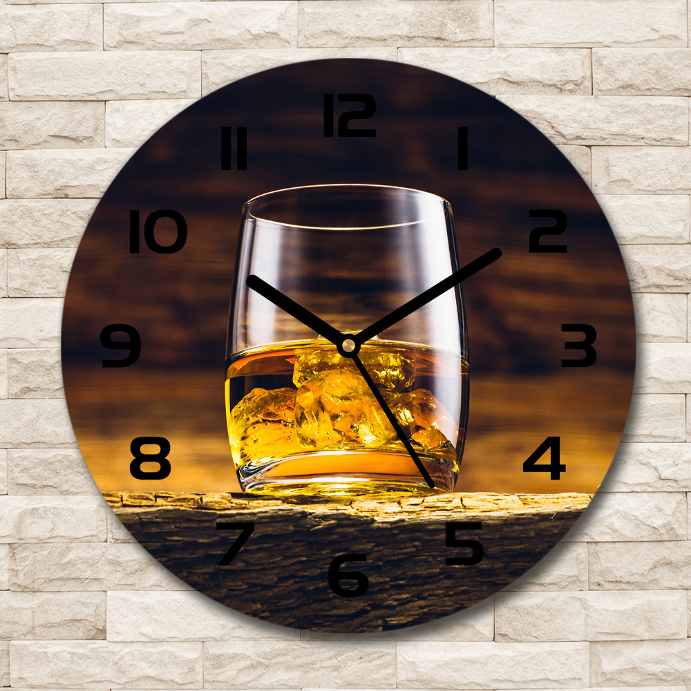 Horloge ronde Bourbon dans un verre