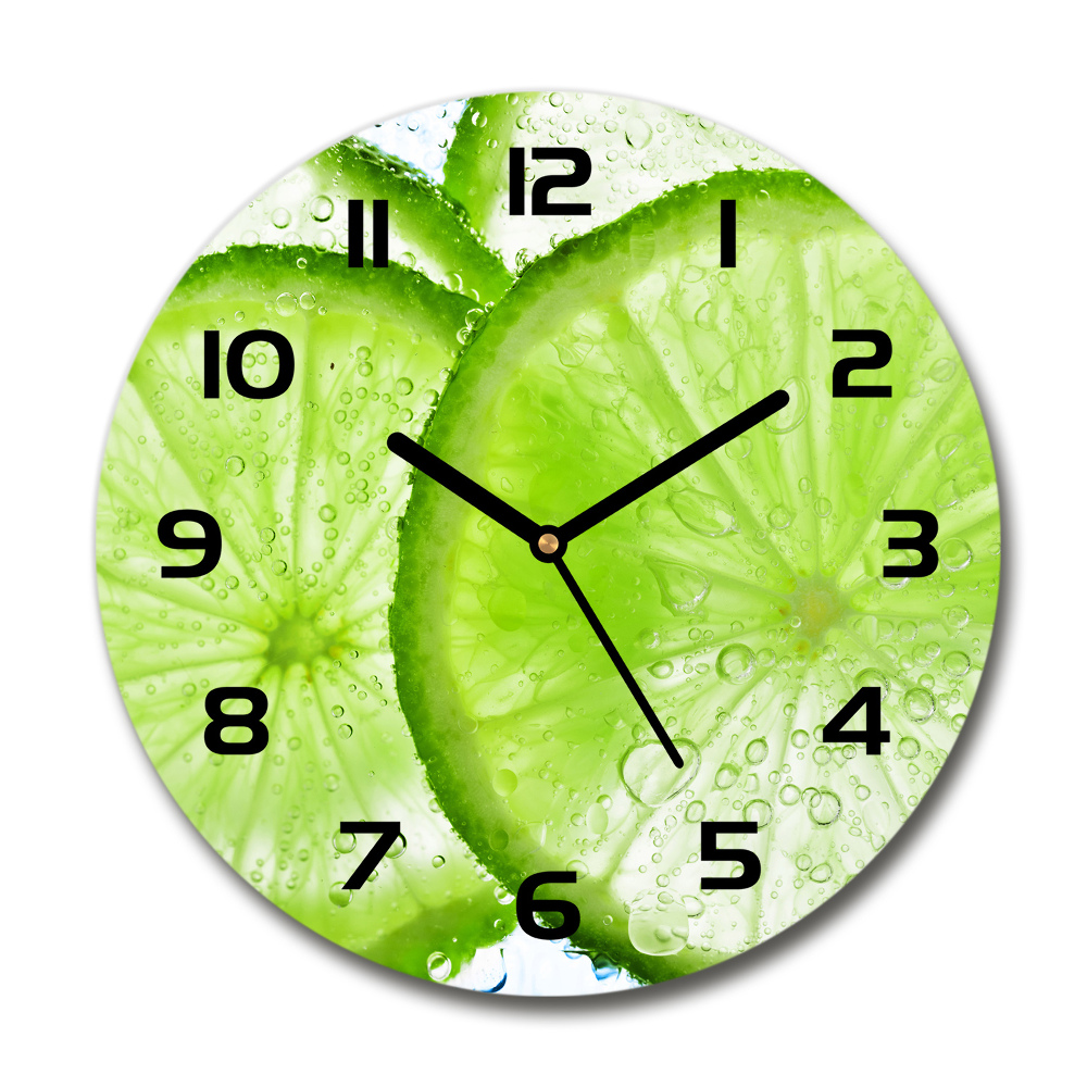 Horloge ronde Citrons verts sous l'eau