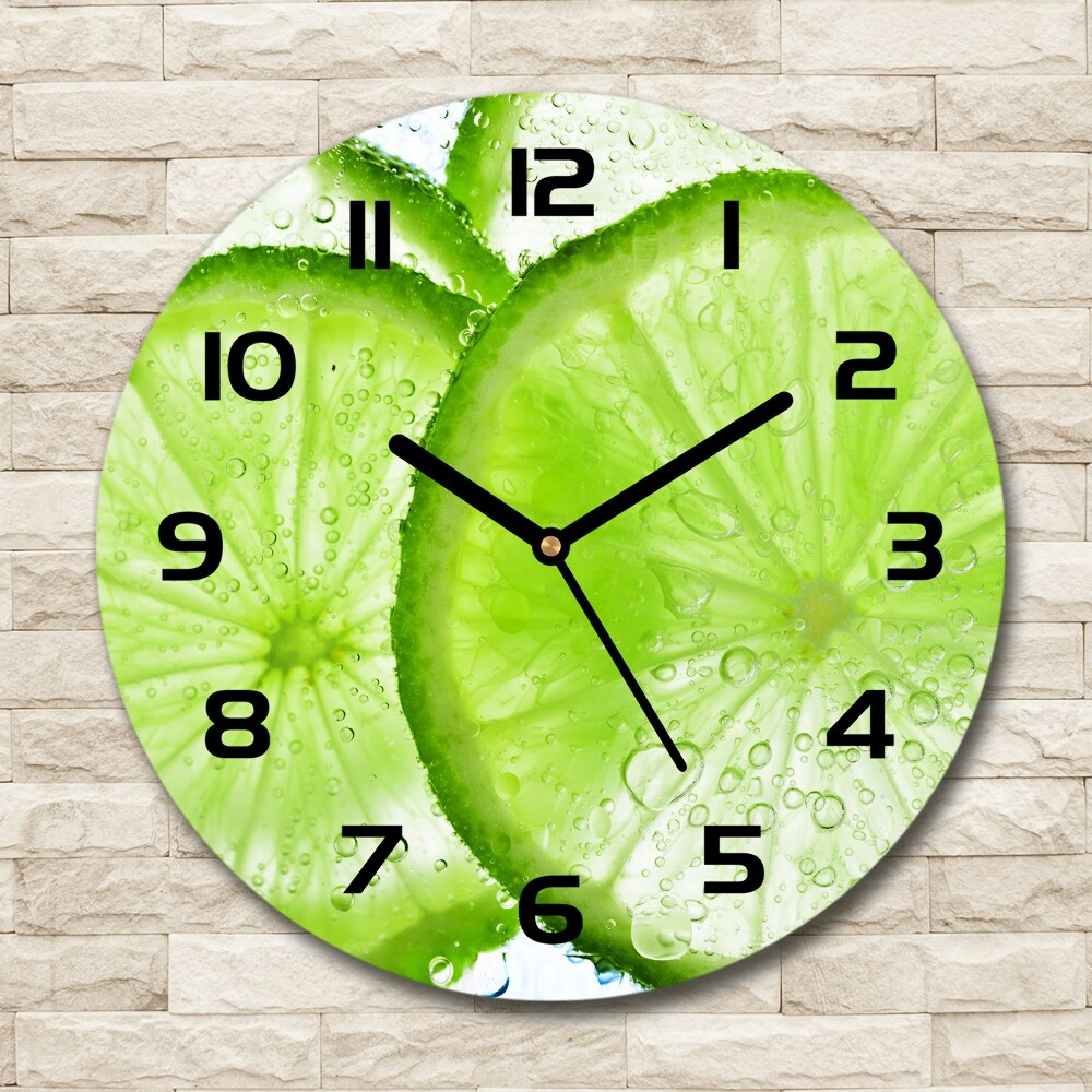 Horloge ronde Citrons verts sous l'eau