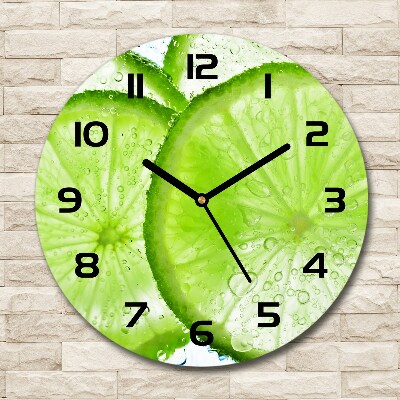 Horloge ronde Citrons verts sous l'eau