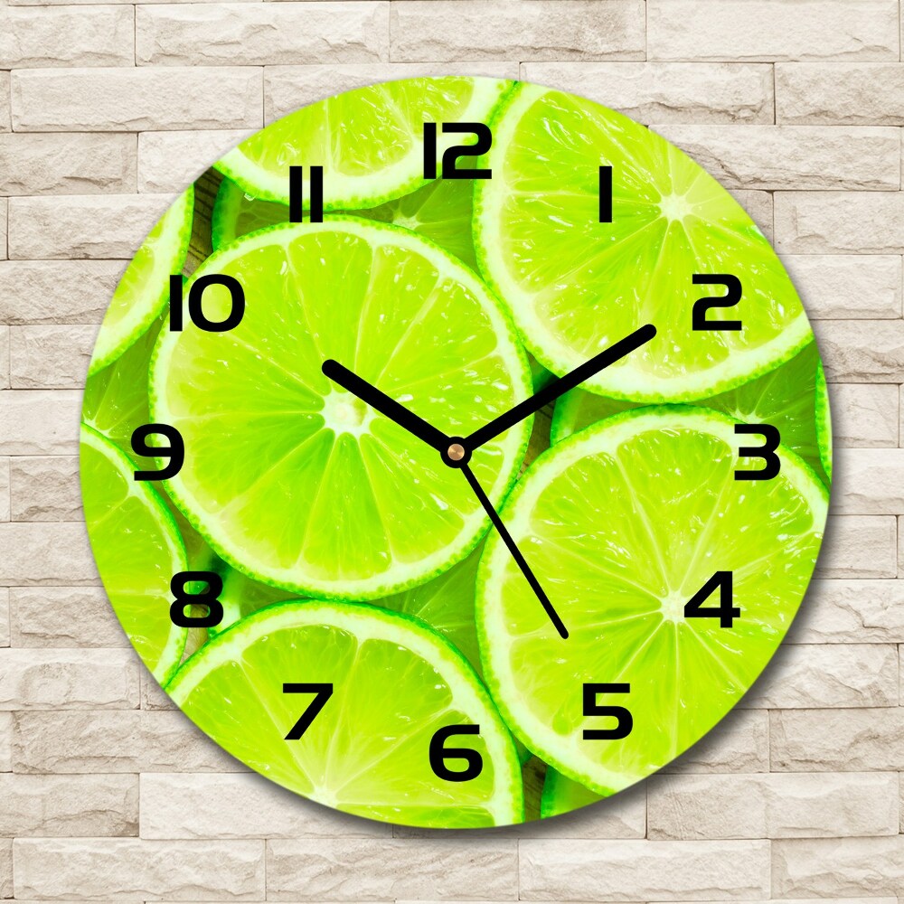 Horloge ronde murale Citrons verts