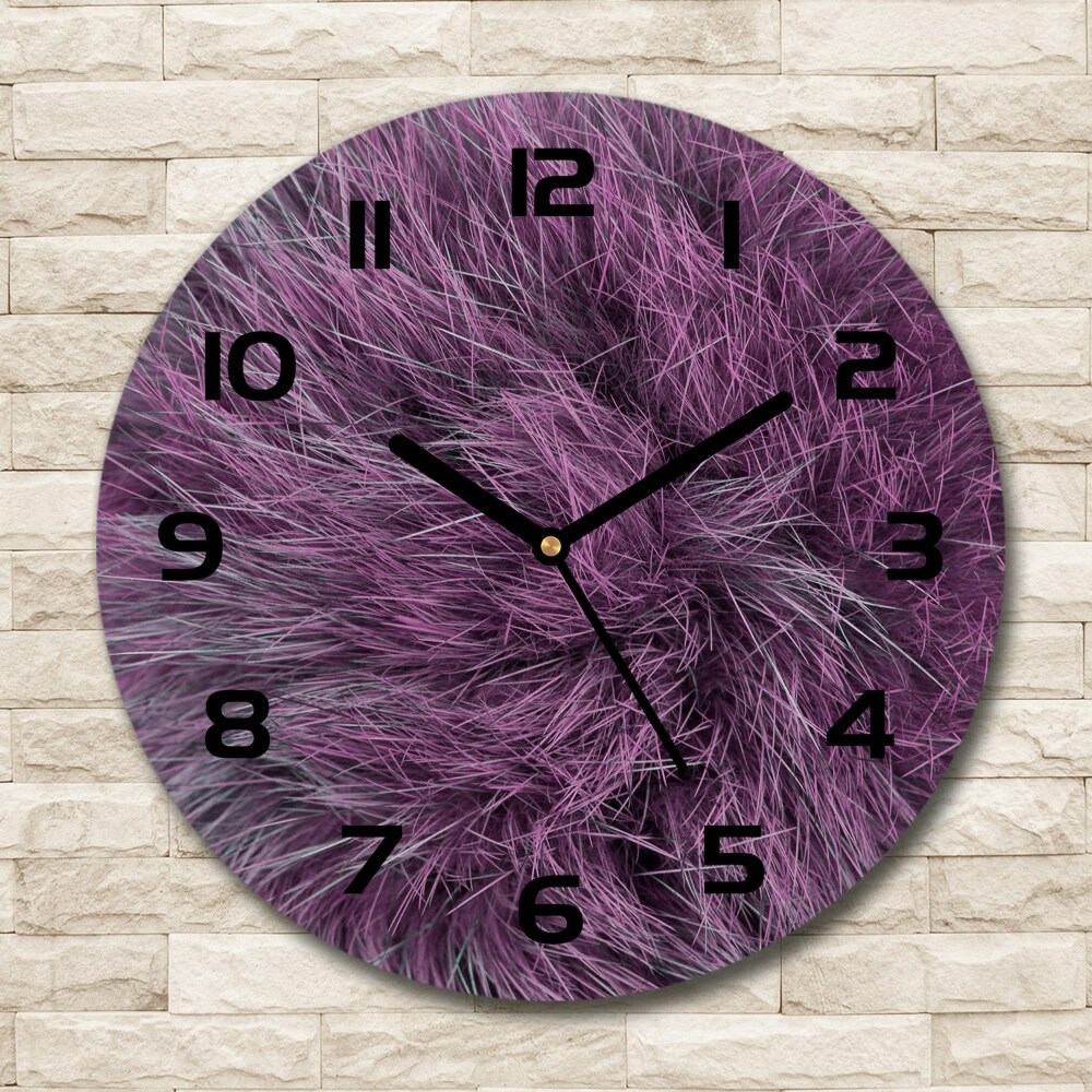 Horloge ronde Fourrure rose