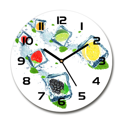 Horloge ronde murale Fruits en dés