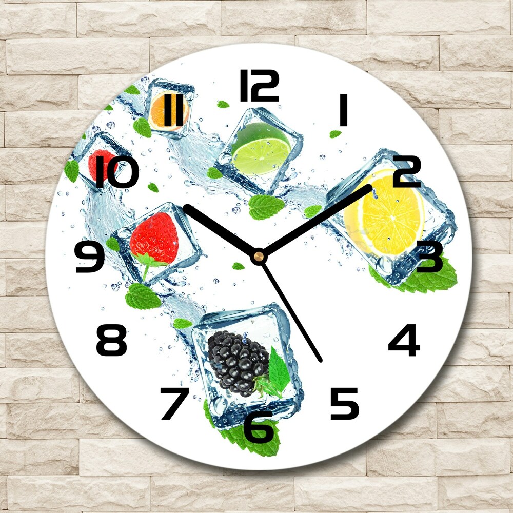 Horloge ronde murale Fruits en dés