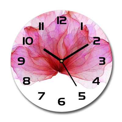 Horloge ronde murale Fleur rose