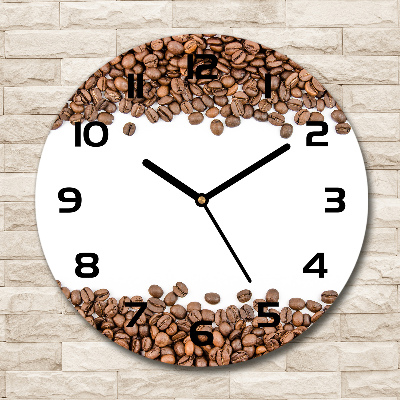 Horloge en verre ronde Grains de café