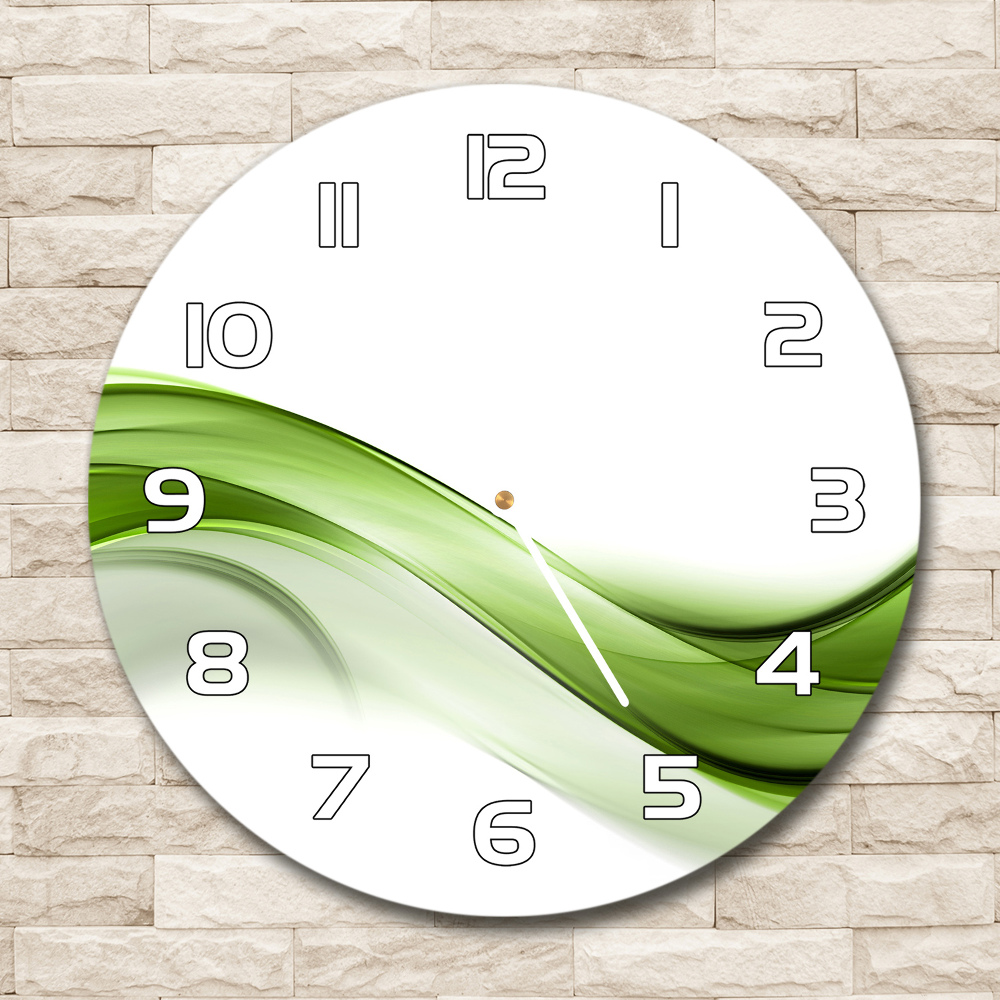 Horloge ronde Vague verte