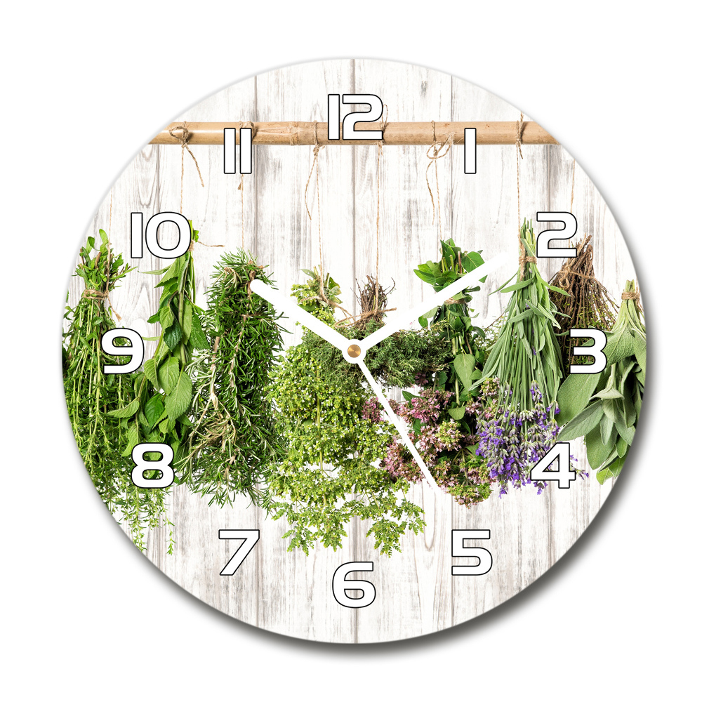 Horloge ronde Herbes sur un fil