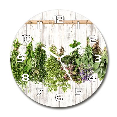 Horloge ronde Herbes sur un fil