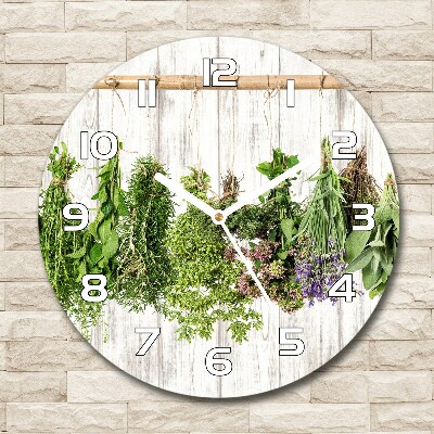 Horloge ronde Herbes sur un fil