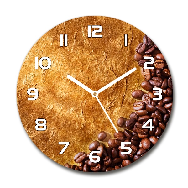 Horloge ronde Grains de café