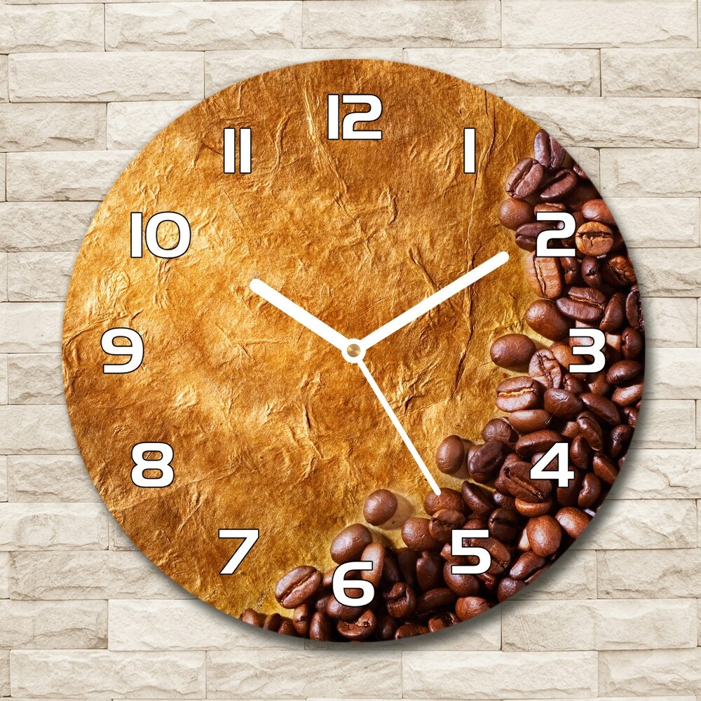 Horloge ronde Grains de café