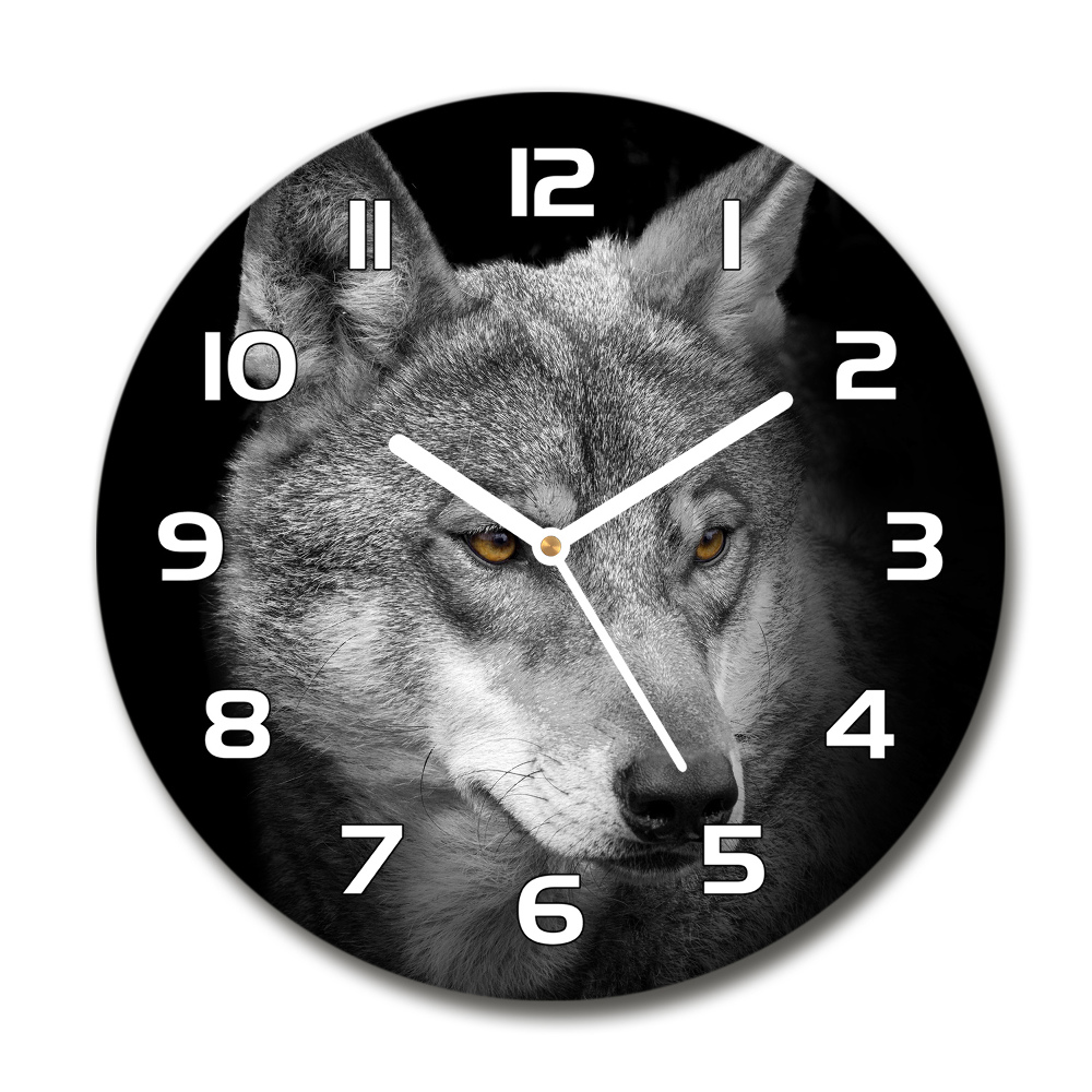 Horloge ronde murale Loup